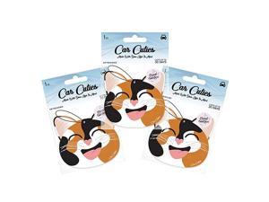 Cute CAT AIR FRESHENER - Cute Cat Design, Long-Lasting Scent, Portion of Proceeds Benefit PAWS Chicago (Floral Garden - Pack of 3)