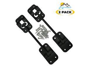 T-Style 6" Door Latch-Holder-Catch with Hardware for RV, Trailer, Camper, Motor Home, Cargo Trailer - OEM Replacement (Black 2-Piece)