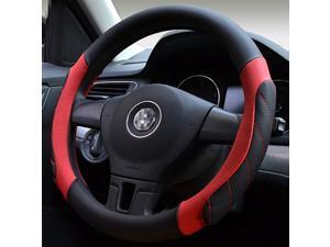 Top Leather Steering Wheel Cover Universal Fit Soft Breathable Steering Wheel Wrap (Red1) Top Leather Steering Wheel Cover Universal Fit Soft Breathable Steering Wheel Wrap (Red1)