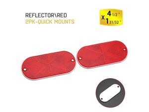4.5'' Red Quick Mount Oval Reflectors - Pack of 2