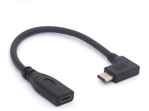 Right Angled USB-C Cable 90 Degree Male to Female Type C Extension Cord For Chromebook, Samsung galaxy S8, Nexus 5X 6P and other USB C Port Devices 20CM
"