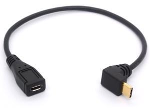 Micro USB to Type C Cable Cord, 90 Degree Angled USB C Male to Micro B Female OTG Adapter Converter for Macbook Pro, Laptop, Android Devices" Micro USB to Type C Cable Cord, 90 Degree Angled USB C Male to Micro B Female OTG Adapter Converter for Macbook Pro, Laptop, Android Devices"