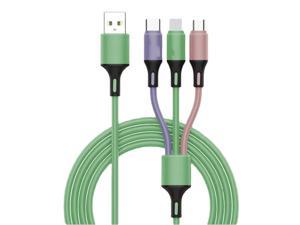 Multi Charger Cable Multiple USB Cable 12M 3 in 1 Charger Cable Liquid Soft Glue with Micro USB Type C Lightning Cable Connector for iPhone Android Samsung Galaxy S20 S10 Huawei Sony Oneplus