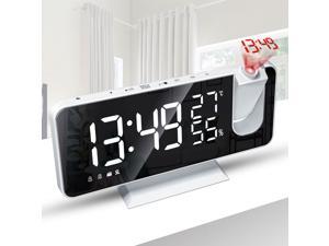 7.2inch FM Radio Digital LED Projection Alarm Clock Snooze USB Charging Bedside