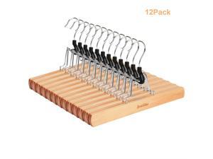 ® 12 Pack Clothes Hangers skirts Wooden hangers non-slip, maple finish ® 12 Pack Clothes Hangers skirts Wooden hangers non-slip, maple finish