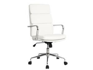 High-Back Executive Chair, Soft Pad Management Office Chair, White High-Back Executive Chair, Soft Pad Management Office Chair, White