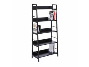 Wood Bookcase 5-Tier Wide Book Display Shelves Storage Home Furniture Black Wood Bookcase 5-Tier Wide Book Display Shelves Storage Home Furniture Black