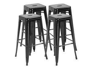 Bar Stools Kitchen Metal Steel Portable Stackable 4pcs,Black Bar Stools Kitchen Metal Steel Portable Stackable 4pcs,Black