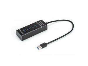 4-Port USB 3.0 High Speed Portable Hub, Black - PrimeCables® 4-Port USB 3.0 High Speed Portable Hub, Black - PrimeCables®