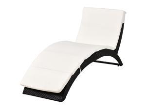 Po Wicker Lounger Lounger Chaise Folding Garden w/ Cushion Po Wicker Lounger Lounger Chaise Folding Garden w/ Cushion