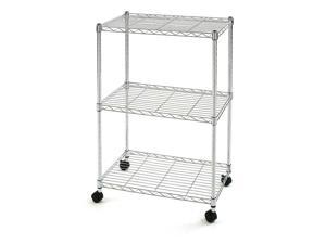 3-Tier Adjustable Steel Wire Shelving Storage Shelf Kichen Cart w/ Lockabe wheel 3-Tier Adjustable Steel Wire Shelving Storage Shelf Kichen Cart w/ Lockabe wheel