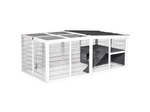 Rabbit Hutch Wooden Animal Cage Pet Run Cover, with Hinge Roof, Grey Rabbit Hutch Wooden Animal Cage Pet Run Cover, with Hinge Roof, Grey