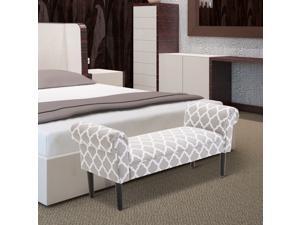 Elegant Rolled Arm Bench Bedside End of Bed Footstool w/ Arms 2 SIZE Elegant Rolled Arm Bench Bedside End of Bed Footstool w/ Arms 2 SIZE