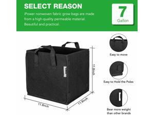 5-Pack Square Grow Bags Thick Fabric Planting Pots with Handles for Garde 5-Pack Square Grow Bags Thick Fabric Planting Pots with Handles for Garde