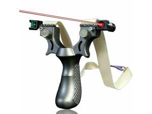 Hunting Professional Catapult Laser Slingshot With Rubber Aim Point Target 