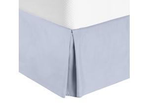 Hotel Luxury Pleated Tailored Bed Skirt - 14 Drop Dust Ruffle, Full - Iced Blue
