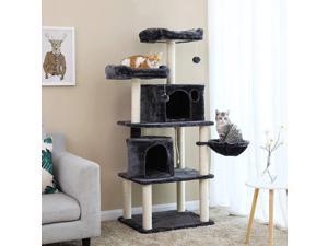 63'' Blue-gray Cat Tower with Sisal-Covered Scratching Posts Cat Play Furniture Multi-Level Cat Tree 63'' Blue-gray Cat Tower with Sisal-Covered Scratching Posts Cat Play Furniture Multi-Level Cat Tree