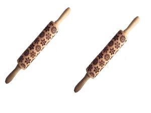 Christmas Wooden Rolling Pin 4D Carved Embossing Roller for DIY Cookies Biscuit Christmas Wooden Rolling Pin 4D Carved Embossing Roller for DIY Cookies Biscuit