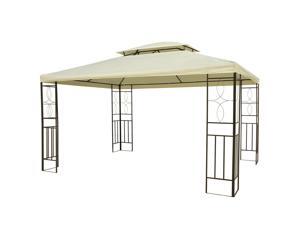 10'x13' Steel Gazebo Po Garden Canopy Vented Roof Cream White 10'x13' Steel Gazebo Po Garden Canopy Vented Roof Cream White