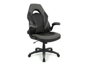 Racing Gaming Chair, Computer Chair with Flip Up Arms - Black Gray Racing Gaming Chair, Computer Chair with Flip Up Arms - Black Gray
