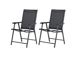 2-PCS Foldable Steel Garden Chairs Outdoor Po Park Furniture 2-PCS Foldable Steel Garden Chairs Outdoor Po Park Furniture