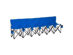 6 Seat Sport Bench Soccer Team Folding Bench Cup Holder w/ Carry Bag Blue 6 Seat Sport Bench Soccer Team Folding Bench Cup Holder w/ Carry Bag Blue