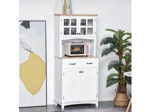 Coastal Style Kitchen Buffet and Microwave Hutch w/ Storage Cabinet Drawer Coastal Style Kitchen Buffet and Microwave Hutch w/ Storage Cabinet Drawer