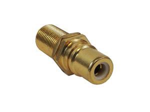 RCA Female to F-Type Female Bulkhead for 3/8 Inch Hole RCA Female to F-Type Female Bulkhead for 3/8 Inch Hole