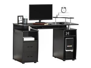 Computer Office Desk Table Workston w/ Keyboard Tray, Drawer, Black Computer Office Desk Table Workston w/ Keyboard Tray, Drawer, Black