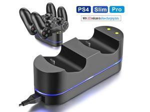 PS4 Controller Charger for Sony PS4 / PS4 Pro / PS4 Slim DualShock 4 Controller, Dual USB LED Indicator Light