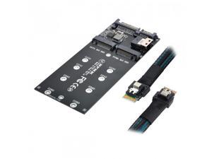 Cablecc SFF-8654 Cable & Card U2 Kit NGFF M-Key to Slimline SAS NVME PCIe SSD SATA Adapter for Mainboard