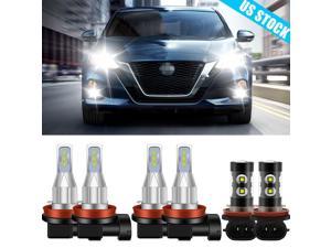 for 2007-2018 Nissan Altima Combo LED Headlight HiLow+Fog light bulbs Kit White