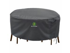 Waterproof Outdoor Round Po Furniture Cover, 84 x 27.5 Inches, Gray