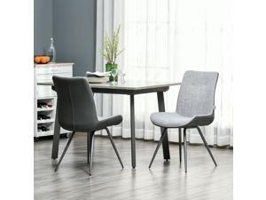 Modern Dining Chairs Upholstered Fabric and PU Accent Chair Set of 2 Modern Dining Chairs Upholstered Fabric and PU Accent Chair Set of 2