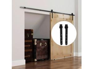 6FT Sliding Barn Wood Door Hardware Kit Cabinet Closet Hanger 2pc Coffee 6FT Sliding Barn Wood Door Hardware Kit Cabinet Closet Hanger 2pc Coffee
