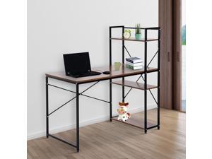 Computer Workston Laptop Desk 4 Tier Shelf Home Office Use Walnut Computer Workston Laptop Desk 4 Tier Shelf Home Office Use Walnut