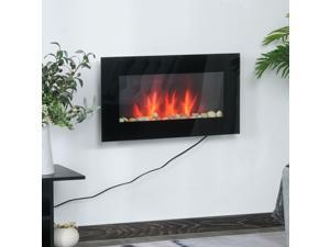 1500W Electric Fireplace Heater Wall Mounted With Remote Control, LED Flame, 7 1500W Electric Fireplace Heater Wall Mounted With Remote Control, LED Flame, 7