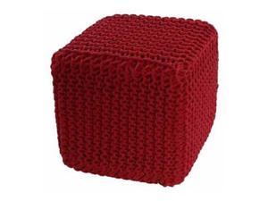 Spura Home Chicklet Cube Decor Ottomons Square Red Pouf