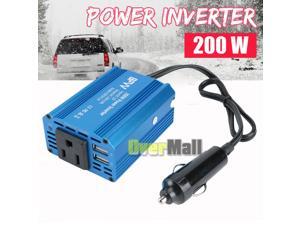 200W Portable Car Power Inverter DC 12V to AC 110V Inverter 2 Ports USB Outlet 200W Portable Car Power Inverter DC 12V to AC 110V Inverter 2 Ports USB Outlet