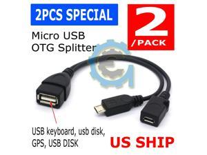 OTG Power Splitter Y Cable Micro USB Male to USB A Male Female Adapter Cord New