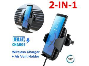 Car Mount Qi Wireless Charger Air Vent Phone Holder Fast Charging For Cell Phone