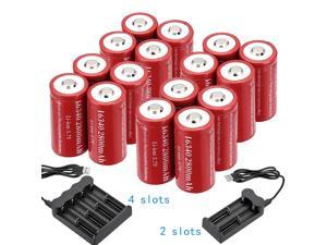 Lot 16340 Battery 2800mAh CR123A Rechargeable Batteries / 3.7V Li-ion Charger