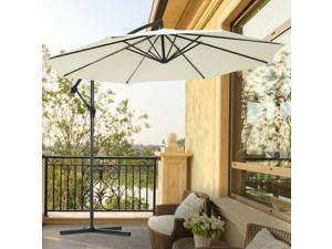 F10’ Market Parasol Banana Hanging Offset Sunshade Po Umbrella Beige F10’ Market Parasol Banana Hanging Offset Sunshade Po Umbrella Beige