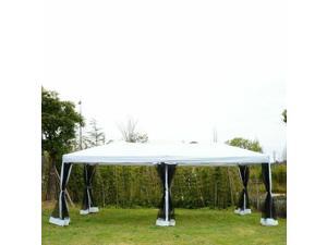 10x20ft Pop Up Party Tent Gazebo Wedding Canopy w/ 6 Mesh Sidewalls Carry Bag 10x20ft Pop Up Party Tent Gazebo Wedding Canopy w/ 6 Mesh Sidewalls Carry Bag