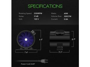 4/6 Inch Silent Inline Duct Ventilon Booster Fan Vent Exhaust Blower 4/6 Inch Silent Inline Duct Ventilon Booster Fan Vent Exhaust Blower