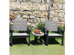 3 PC Rattan Bistro Set Furniture Arm Chair Table for Po 3 PC Rattan Bistro Set Furniture Arm Chair Table for Po