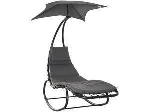 Po Rocking Chaise Lounge Rocking Bed with Canopy Cushion Headrest Po Rocking Chaise Lounge Rocking Bed with Canopy Cushion Headrest