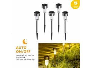 Solar Pathway Lights Outdoor 5 Pack Stainless Steel Waterproof LED Landscape Solar Pathway Lights Outdoor 5 Pack Stainless Steel Waterproof LED Landscape