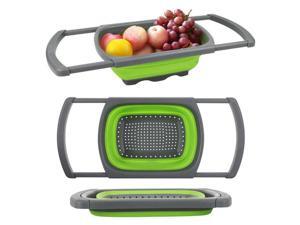 Colander Collapsible Over The Sink Colander with Handles Folding Strainer Colander Collapsible Over The Sink Colander with Handles Folding Strainer