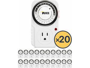 20-Pack 24-Hour Plug-in Mechanical Electric Outlet Grounded Timer 20-Pack 24-Hour Plug-in Mechanical Electric Outlet Grounded Timer